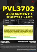 PVL3702 ASSIGNMENT 1 MEMO - SEMESTER 2 - 2023 - UNISA - DUE DATE: - 21 AUGUST 2023 (DETAILED MEMO – FULLY REFERENCED – 100% PASS - GUARANTEED) 