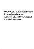 WGU C963 Exam Questions With Answers Latest Update 2023/2024 | 100% VERIFIED