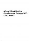 ACAMS Certification Questions and Answers Latest Update | 100% Correct | 2023-2024