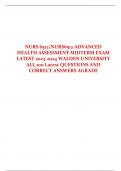 NURS 6512/NURS6512 ADVANCED  HEALTH ASSESSMENT MIDTERM EXAM  LATEST 2023-2024 WALDEN UNIVERSITY  ALL 100 Latest QUESTIONS AND CORRECT ANSWERS AGRADE 