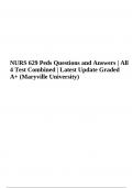 NURS 629 Peds Questions and Answers Latest Update Graded A+ (Maryville University)