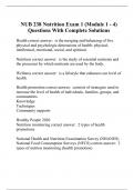 NUB 238 Nutrition Exam 1 (Module 1 - 4) Questions With Complete Solutions