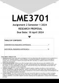 LME3701 Assignment 2 (ANSWERS) Semester 1 2024 - DISTINCTION GUARANTEED