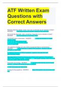 ATF Written Exam Questions with Correct Answers 