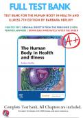 Test Bank For The Human Body in Health and Illness 7th Edition By Barbara Herlihy ( 2022 - 2023 ) / 9780323711265 / Chapter 1-27 / Complete Questions and Answers A+ .