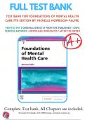 Test Bank For Foundations of Mental Health Care 7th Edition by Michelle Morrison-Valfre | 2021/2022| 9780323661829| Chapter 1-33| Complete Questions and Answers A+