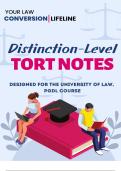 Tort Law Notes (DISTINCTION) for University of Law Post Graduate Diploma in Law (PGdL) course 