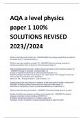 AQA a level physics  paper 1 100%  SOLUTIONS REVISED  2023//2024