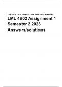 (LML4802) THE LAW OF COMPETITION AND TRADEMARKS (LML4802) ASSIGNMENT 1 SEMESTER 2 ANSWERS/SOLUTIONS 