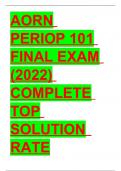 AORN PERIOP 101 FINAL EXAM (2022) COMPLETE TOP SOLUTION RATED A All the following professionals are qualified to provide anesthesia to a patient EXCEPT: a) anesthesiologist b) CRNA c) anesthesiology assistant d) operating surgeon - CORRECT ANSWER d) opera