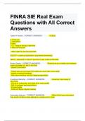 FINRA SIE Real Exam Questions with All Correct Answers 