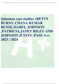 Inhuman case studies =BETTY BURNS ,CHANA KUMAR RUSSE,MABEL JOHNSON ,PATRICIA,JANET RILEY AND JOHNSON JUSTIN :PASS A++ 2023 / 2024