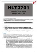 HLT3701 Assignment 2 Year Module (Due: 28 August 2023)