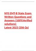 NYS EMT-B State Exam Written-with 100% verified solutions-2023-2024
