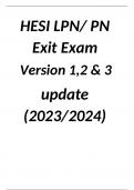 HESI PN Exit Exam Version 1,2 & 3  update (2023/2024)