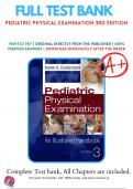 Test Bank For Pediatric Physical Examination 3rd Edition By Karen G. Duderstadt | 2019-2020 | 9780323476508 | Chapter 1-20 | Complete Questions And Answers A+