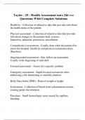 Taylor - 25 - Health Assessment nurs 246 vvc Questions With Complete Solutions