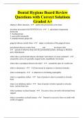 Dental Hygiene Board Review Questions with Correct Solutions Graded A+