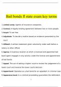 Bail bonds fl state exam key terms Questions & Answers Correct 100%