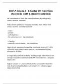 BHAN Exam 2 - Chapter 10: Nutrition Questions With Complete Solutions