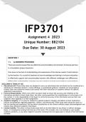 IFP3701 Assignment 4 (ANSWERS) 2023 - DISTINCTION GUARANTEED