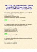 WGU C700 Pre-Assessment Secure Network Design 2023/ 2024 Exam | Actual Exam Questions and Verified Answers | A Grade