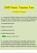 EMT-Basic Trauma Test Questions and Answers (2023 - 2024) (Verified by Expert)