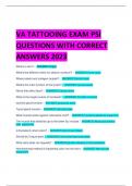 VA TATTOOING EXAM PSI  QUESTIONS WITH CORRECT  ANSWERS 2023