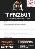 TPN2601 Assignment 2 2023 - SOLUTIONS/ANSWERS