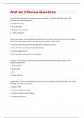 AHA wk 3 Review Questions exam  with complete solution graded A+