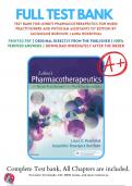 Test bank for Lehne's Pharmacotherapeutics for Nurse Practitioners and Physician Assistants 1st Edition by Jacqueline Burchum, Laura Rosenthal | 2018/2019 | 9780323447836 | Chapter 1-89 | Complete Questions and Answers A+