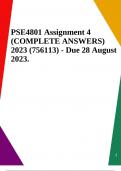 PSE4801 Assignment 4 (COMPLETE ANSWERS) 2023 (756113) - Due 28 August 2023.