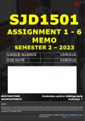 SJD1501 ASSIGNMENT 1 - 6 MEMOS - SEMESTER 2 - 2023 - UNISA - DUE DATE: - VARIOUS (DETAILED MEMOS – FULLY REFERENCED – 100% PASS - GUARANTEED)