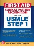 First Aid Clinical Pattern Recognition for the USMLE Step 1. by Asra Khan, Joseph Geraghty. ISBN: 978-1-26-046379-8. (Complete 16 Chapters)