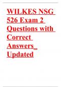 WILKES NSG 526 Exam 2 Questions with Correct Answers_Updated 