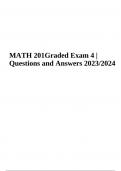 MATH 201 Exam 4 Questions and Answers Graded 2023/2024 