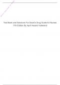 TEST BANK AND SOLUTION FOR DAVIS'S DRUG GUIDE FOR NURSES 17TH EDITION BY VALLERAND AND SANOSKI