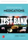 Test Bank For Administering Medications, 9th Edition All Chapters - 9781259928178