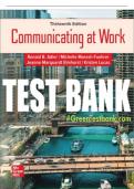 Test Bank For Communicating at Work, 13th Edition All Chapters - 9781264305087