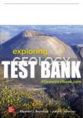 Test Bank For Exploring Geology, 6th Edition All Chapters - 9781260722215
