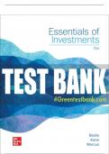 Test Bank For Essentials of Investments, 12th Edition All Chapters - 9781260772166