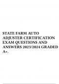 STATE FARM AUTO ADJUSTER CERTIFICATION EXAM QUESTIONS AND ANSWERS 2023/2024 GRADED A+.