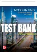 Test Bank For Accounting for Decision Making and Control, 10th Edition All Chapters - 9781259969492