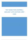 Test Bank For Campbell Biology 13th Edition Urry Cain All Chapters with Answers