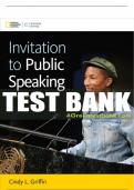 Test Bank For Invitation to Public Speaking - National Geographic Edition - 6th - 2018 All Chapters - 9781305948082