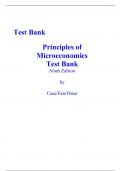 Principles of Microeconomics Test Bank Ninth Edition by Case/Fair/Oster   All  Chapters