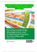 Complete Test Bank for Nursing Leadership, Management, and Professional Practice for the LPN/LVN 7th Edition by Tamara R. Dahlkemper | Latest Version (2023) | All Chapters Covered