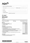 AQA A LEVEL BIOLOGY PAPER 2 JUNE 2023 QUESTION PAPER (7402/2)