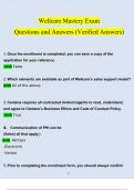 WELLCARE ACT Mastery Exam Questions and Answers (2023 / 2024) (Verified Answers)