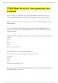 TEAS Math Practice test questions and answers
